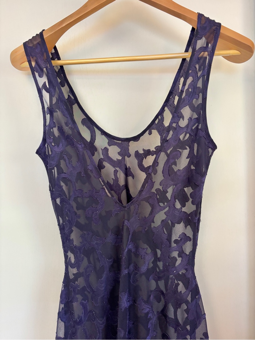 Vintage Y2K Floral Burnout Maxi Dress Size Small Whimsigoth Purple Sheer Rare - Picture 4 of 8